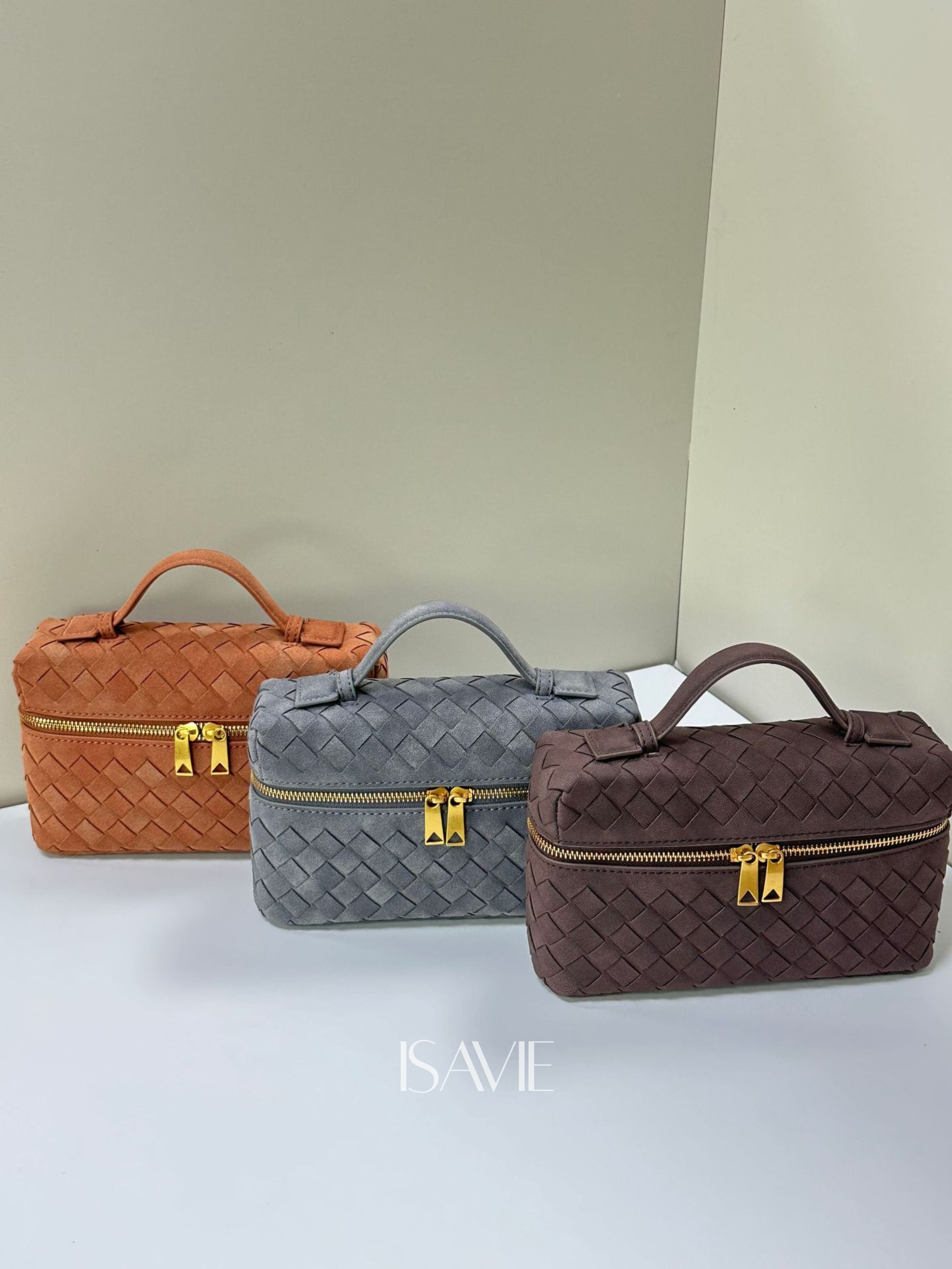 Clara Woven Suede Bag