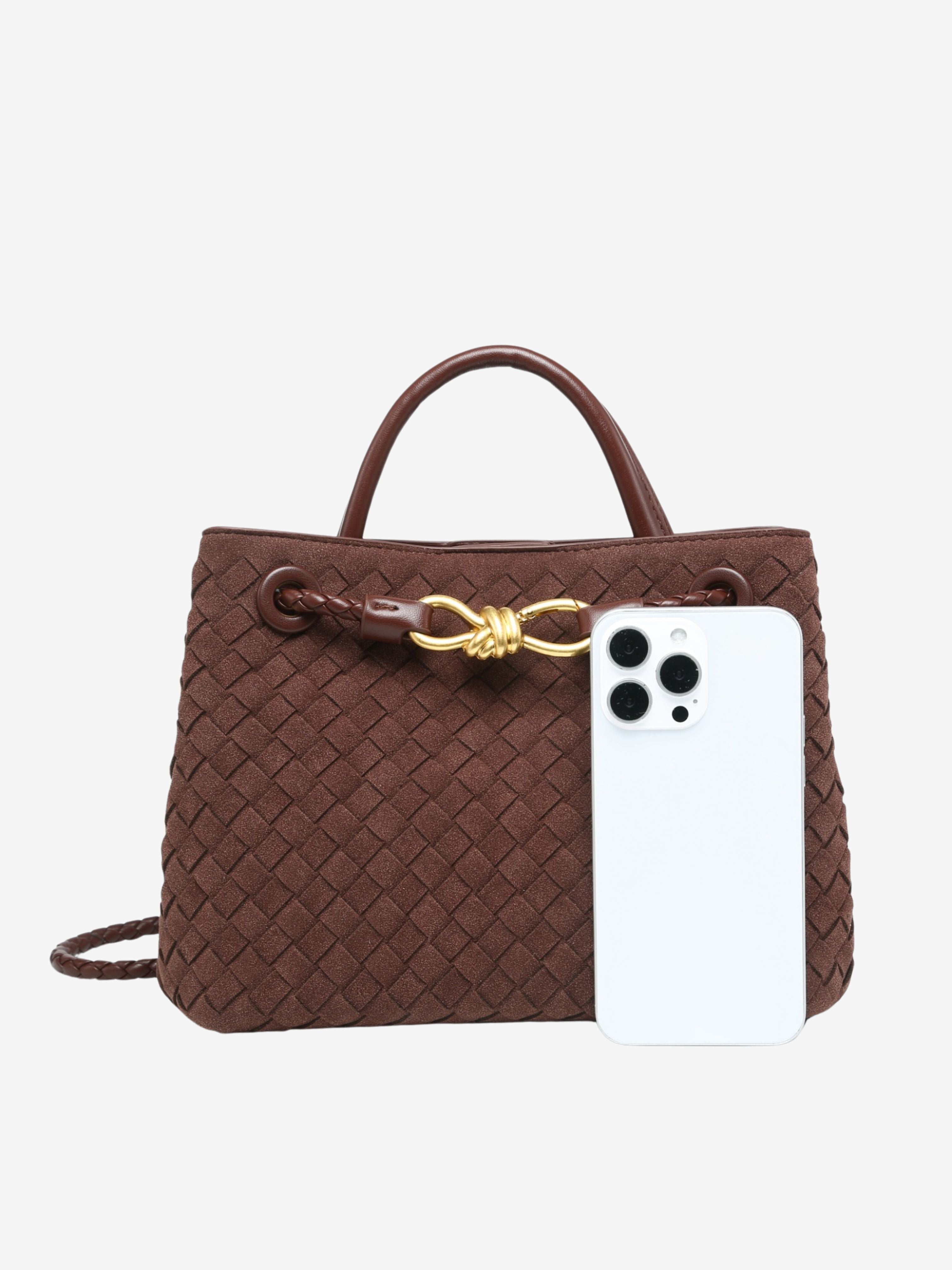 Emma Woven Suede Bag Small