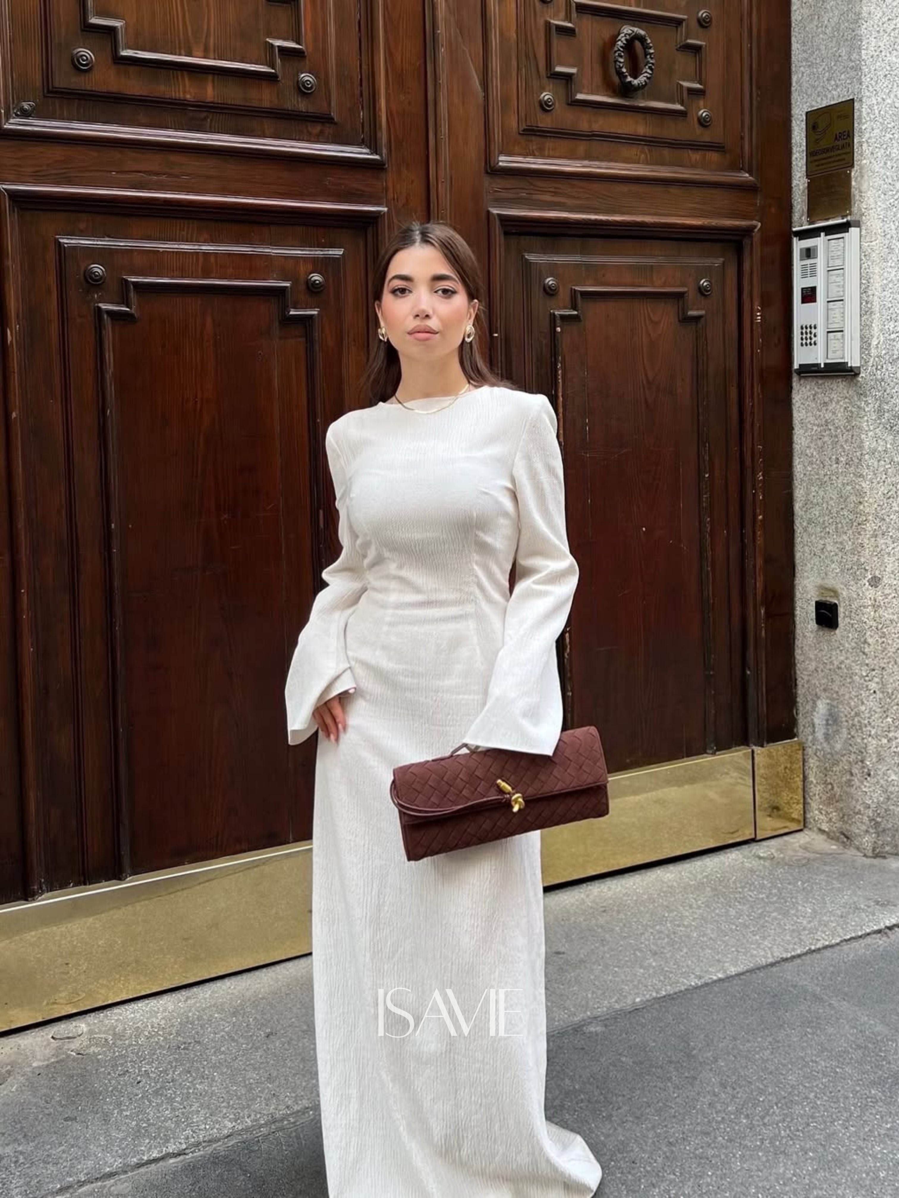 Sara Woven Suede Clutch