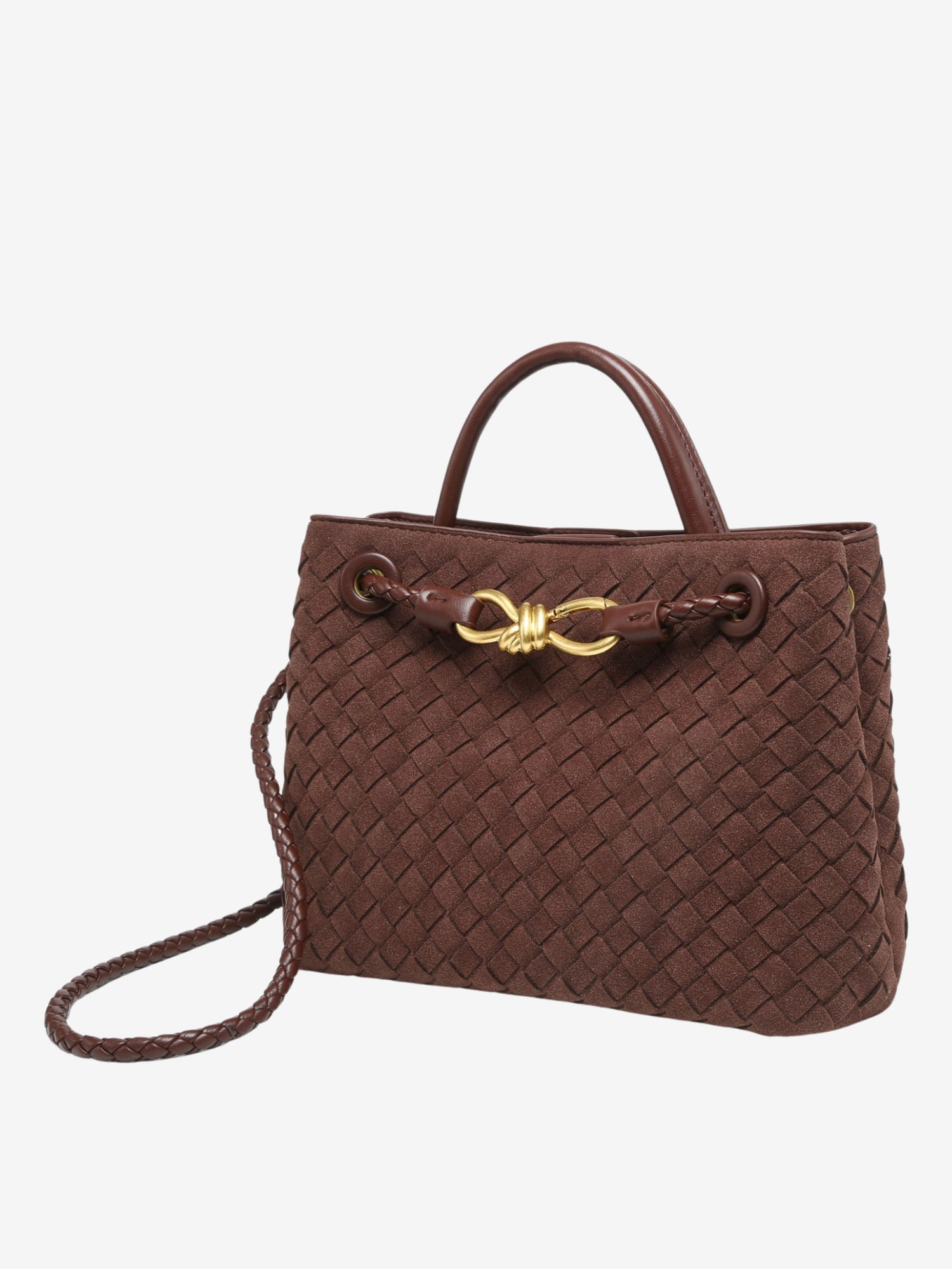 Emma Woven Suede Bag Small