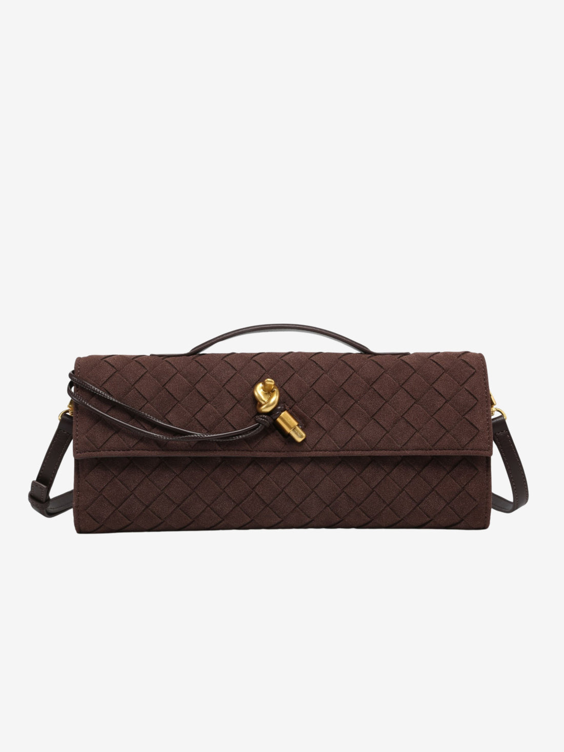 Sara Woven Suede Clutch