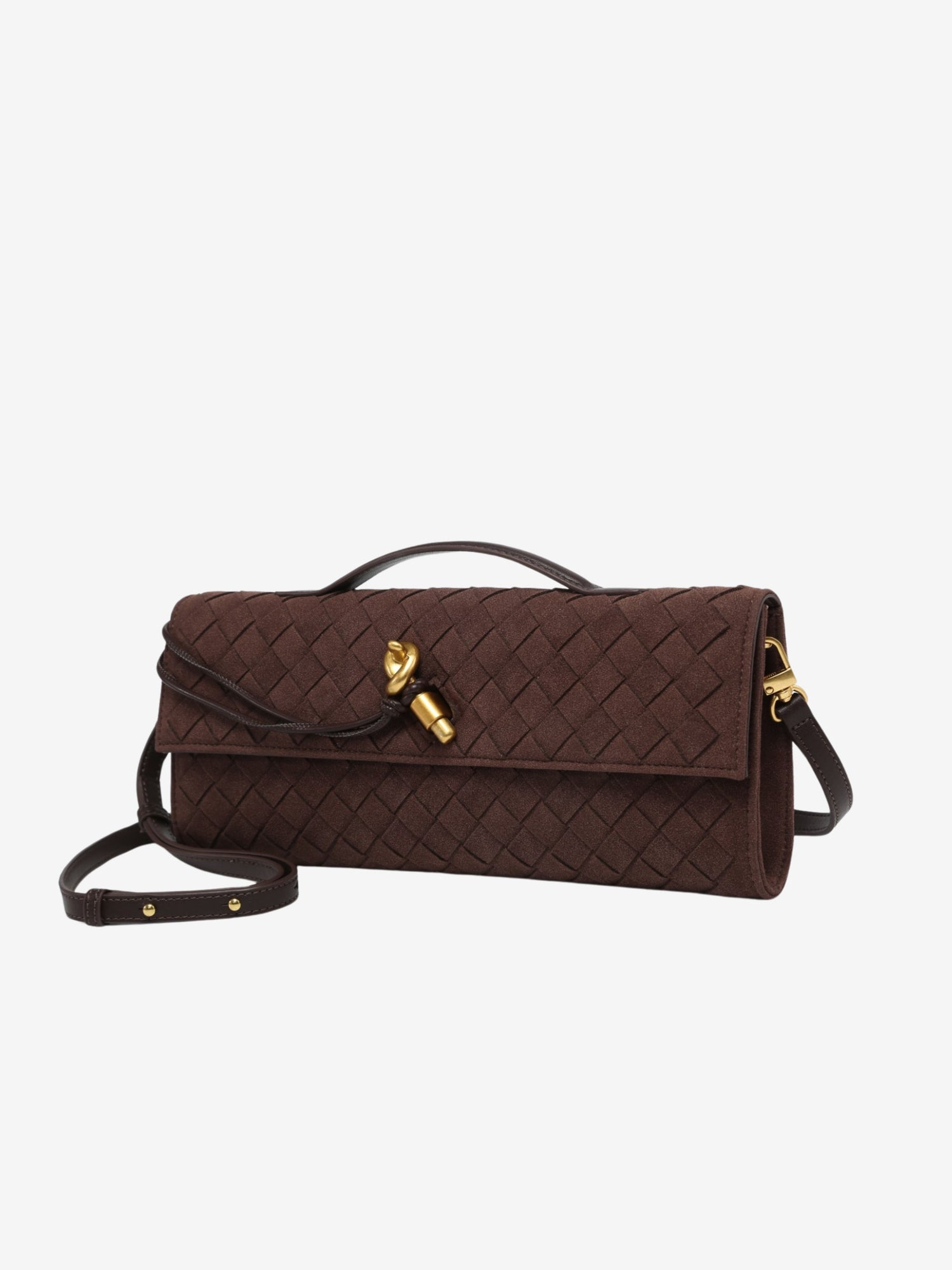 Sara Woven Suede Clutch